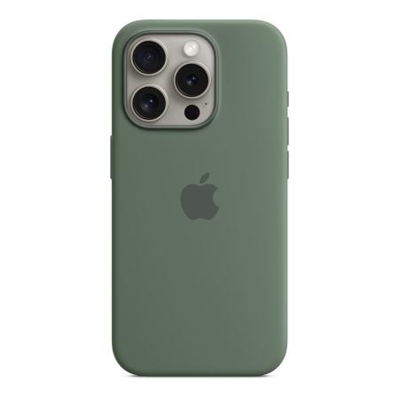 Чехол Silicone Case для Apple iPhone 15 Pro с MagSafe (original) Cypress, зеленый Чехол Silicone Case для Apple iPhone 15 Pro с MagSafe (original) Cypress, зеленый