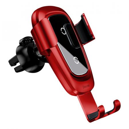Автомобильный держатель с функцией беспроводной зарядки Baseus Gravity Wireless Charger Car Mount (WXYL-B09) Красный Автомобильный держатель с функцией беспроводной зарядки Baseus Gravity Wireless Charger Car Mount (WXYL-B09) Красный