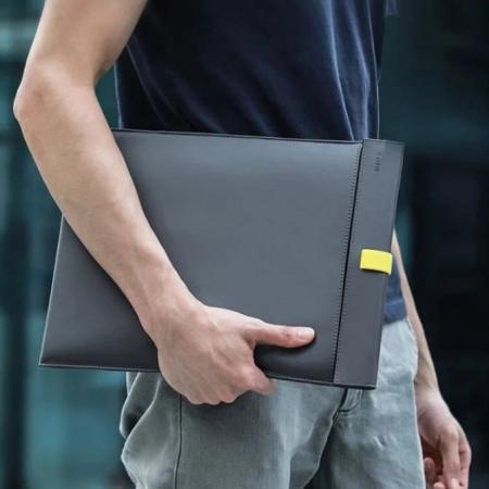 Сумка для ноутбука Baseus Let's go Traction ComputerLiner Bag 16" or less (LBQY- BGY) Серый/желтый Сумка для ноутбука Baseus Let's go Traction ComputerLiner Bag 16" or less (LBQY- BGY) Серый/желтый