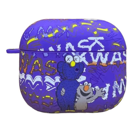 Чехол для AirPods 3 COQUE POUR Фиолетовый с рисунком KWAS Чехол для AirPods 3 COQUE POUR Фиолетовый с рисунком KWAS