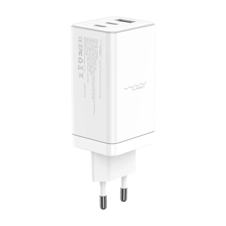 Сетевое зарядное устройство WiWU Vyvylabs Gan Fast Charger 65 Вт A+2C (GAN65EU-WH) Белый Сетевое зарядное устройство WiWU Vyvylabs Gan Fast Charger 65 Вт A+2C (GAN65EU-WH) Белый