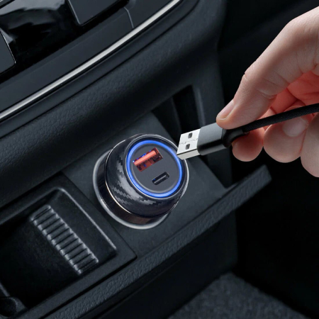 АЗУ Deppa USB A + USB-C, PD, QC 3.0, 52W (11213) Металл, графит АЗУ Deppa USB A + USB-C, PD, QC 3.0, 52W (11213) Металл, графит