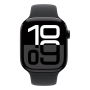 Apple Watch Series 10, 46 мм корпус из алюминия цвета «Jet Black», ремешок Sport Band размера S/M цвета «Black» Apple Watch Series 10, 46 мм корпус из алюминия цвета «Jet Black», ремешок Sport Band размера S/M цвета «Black»