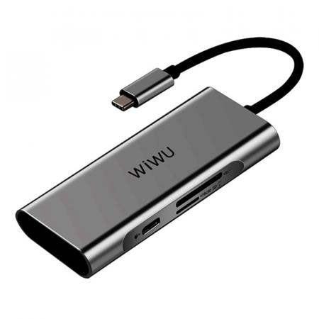 Переходник WiWU для MacBook Apollo (A631ST) Space Gray, серый космос Переходник WiWU для MacBook Apollo (A631ST) Space Gray, серый космос