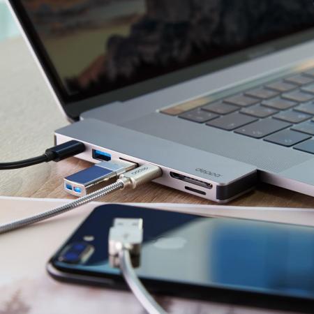 USB-C адаптер Deppa для MacBook 7в1 (73121) Графит USB-C адаптер Deppa для MacBook 7в1 (73121) Графит