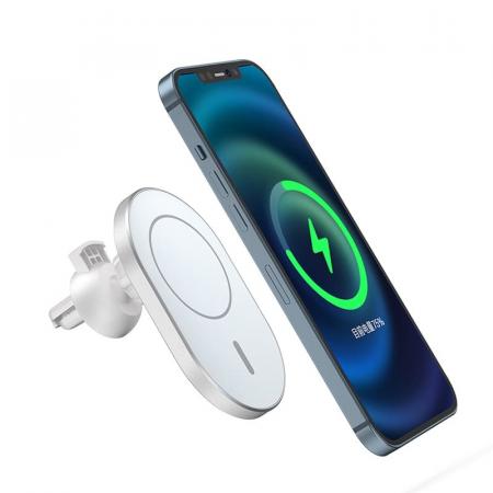 Автодержатель с функцией беспроводной зарядки WiWU Magnetic Attached Wireless Charger Car mount 15W (CH-306) Белый Автодержатель с функцией беспроводной зарядки WiWU Magnetic Attached Wireless Charger Car mount 15W (CH-306) Белый