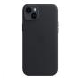 Чехол Leather Case MagSafe для Apple iPhone 14 Plus «Midnight» Черный Чехол Leather Case MagSafe для Apple iPhone 14 Plus «Midnight» Черный
