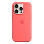 Чехол Silicone Case для Apple iPhone 15 Pro с MagSafe Guava, розовый