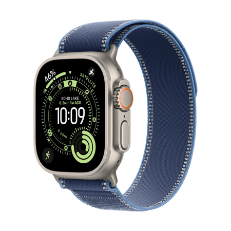 Apple Watch Ultra 3 (2025), 49 мм корпус из титана цвета «Natural», ремешок Trail Loop размера M/L цвета «Blue/Bright Blue» Apple Watch Ultra 3 (2025), 49 мм корпус из титана цвета «Natural», ремешок Trail Loop размера M/L цвета «Blue/Bright Blue»