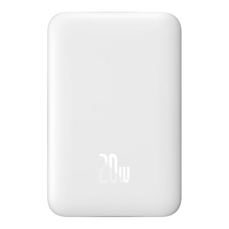 Внешний аккумулятор Baseus Magnetic Mini Wireless Fast Charge power bank с поддержкой беспроводной зарядки 10000mAh 20W (PPCX030002) Белый Внешний аккумулятор Baseus Magnetic Mini Wireless Fast Charge power bank с поддержкой беспроводной зарядки 10000mAh 20W (PPCX030002) Белый
