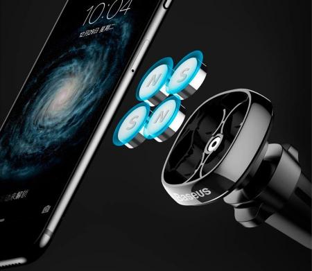 Держатель в дефлектор магнитный Baseus Privity Series Pro Air outlet SUMQ-PR01 Черный Держатель в дефлектор магнитный Baseus Privity Series Pro Air outlet SUMQ-PR01 Черный