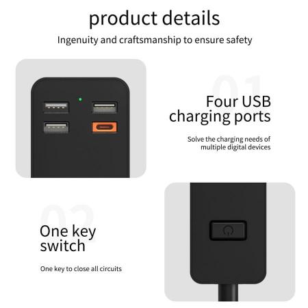 Сетевой фильтр WiWU Smart Power Strip EU Plug 20W 4*AC+3*USB 3.0+ 1*USB-C (U01 EU) Белый Сетевой фильтр WiWU Smart Power Strip EU Plug 20W 4*AC+3*USB 3.0+ 1*USB-C (U01 EU) Белый