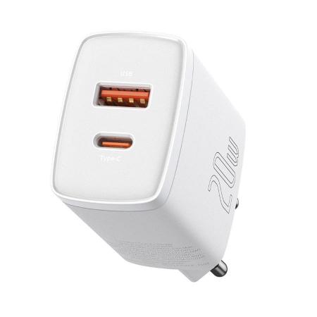 Зарядное устройство Baseus Compact Quick Charger U+C 20W EU (CCXJ-B02) Белый Зарядное устройство Baseus Compact Quick Charger U+C 20W EU (CCXJ-B02) Белый