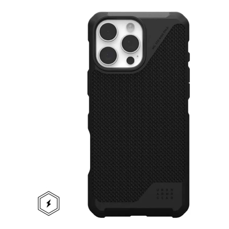 Чехол с поддержкой MAGSAFE Uag Metropolis LT ткань Kevlar для iPhone 16 Pro Max 6.9", цвет черный  (Kevlar Black)