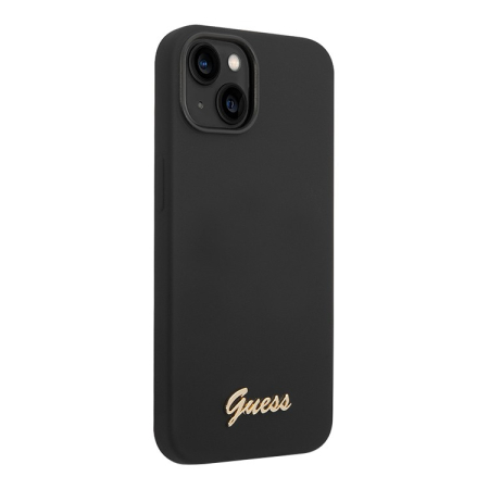 Чехол Guess для iPhone 14 Liquid Silicone Gold Metal logo (GUHCP14SSLSMK) Черный Чехол Guess для iPhone 14 Liquid Silicone Gold Metal logo (GUHCP14SSLSMK) Черный