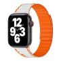 Магнитный силиконовый ремешок для часов iWatch на 42/44/45/49 мм WiWU Smart Magnetic Silicone (Wi-WB010) White+orange Магнитный силиконовый ремешок для часов iWatch на 42/44/45/49 мм WiWU Smart Magnetic Silicone (Wi-WB010) White+orange
