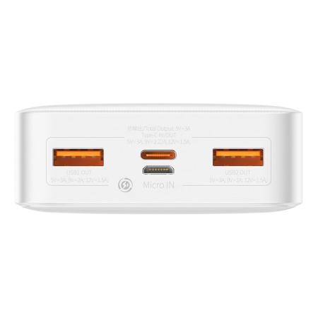 Внешний аккумулятор Baseus Bipow Digital Display Fast Charge Power Bank 20000mAh 20W Overseas Edition PPBD20K (PPBD050302) Белый Внешний аккумулятор Baseus Bipow Digital Display Fast Charge Power Bank 20000mAh 20W Overseas Edition PPBD20K (PPBD050302) Белый