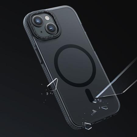 Чехол hoco. DROP PROOF Magnetic Smartphone Case для Apple iPhone 15 Прозрачный черный