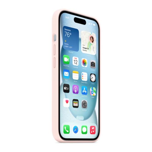 Чехол для Apple iPhone 15 Silicone Case с MagSafe Pink, розовый