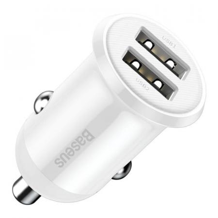Автомобильное зарядное устройство Baseus car charger Grain Pro Dual USB 4.8A (CCALLP-02) Белый Автомобильное зарядное устройство Baseus car charger Grain Pro Dual USB 4.8A (CCALLP-02) Белый