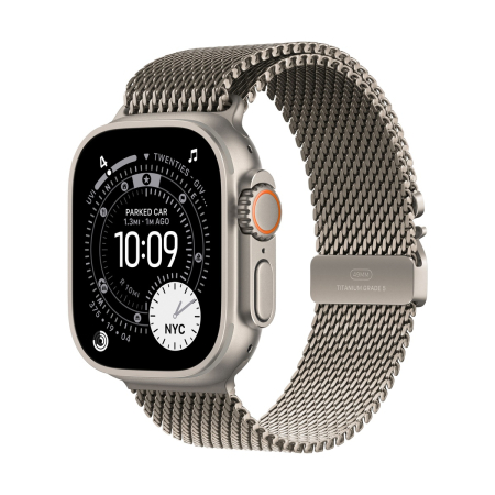Apple Watch Ultra 3 (2025), 49 мм корпус из титана цвета «Natural», ремешок Titanium Milanese Loop размера S цвета «Natural» Apple Watch Ultra 3 (2025), 49 мм корпус из титана цвета «Natural», ремешок Titanium Milanese Loop размера S цвета «Natural»