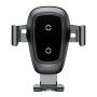 Автомобильный держатель с беспроводной зарядкой Baseus Metal Wireless Charger Gravity Car Mount (WXYL-B0A) Черный Автомобильный держатель с беспроводной зарядкой Baseus Metal Wireless Charger Gravity Car Mount (WXYL-B0A) Черный