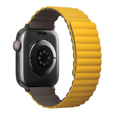 Ремешок UNIQ для Apple Watch 42/44/45/49 мм Revix reversible Magnetic (45MM-REVMUSKAK) Желтый/Серый Ремешок UNIQ для Apple Watch 42/44/45/49 мм Revix reversible Magnetic (45MM-REVMUSKAK) Желтый/Серый