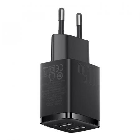 Сетевое зарядное устройство Baseus Compact Charger 2U 10,5 Вт CCXJ010201 (CCCP10UE) Черный Сетевое зарядное устройство Baseus Compact Charger 2U 10,5 Вт CCXJ010201 (CCCP10UE) Черный