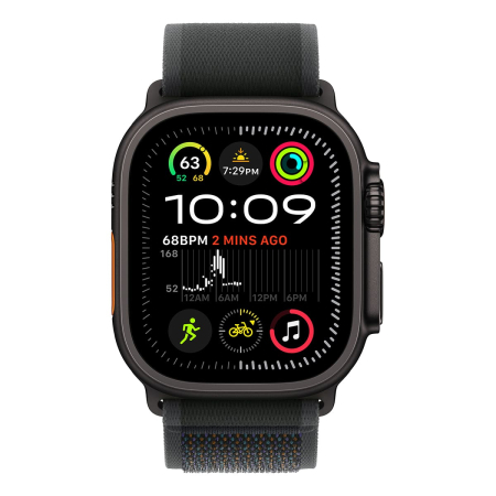 Apple Watch Ultra 2 (2024), 49 мм корпус из титана цвета «Black», ремешок Trail Loop размера M/L цвета «Black» Apple Watch Ultra 2 (2024), 49 мм корпус из титана цвета «Black», ремешок Trail Loop размера M/L цвета «Black»