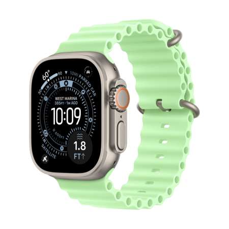 Apple Watch Ultra 3 (2025), 49 мм корпус из титана цвета «Natural», ремешок Ocean Band цвета «Neon Green» Apple Watch Ultra 3 (2025), 49 мм корпус из титана цвета «Natural», ремешок Ocean Band цвета «Neon Green»