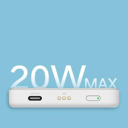 Магнитный беспроводной аккумулятор Xiaomi Magnetic Wireless Power Bank на подставке (P05ZM) Белый