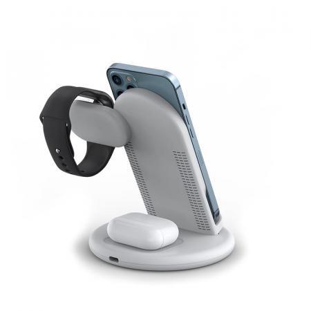 Беспроводное зарядное устройство WiWU Power Air 3в1 Wireless Charger White, белый