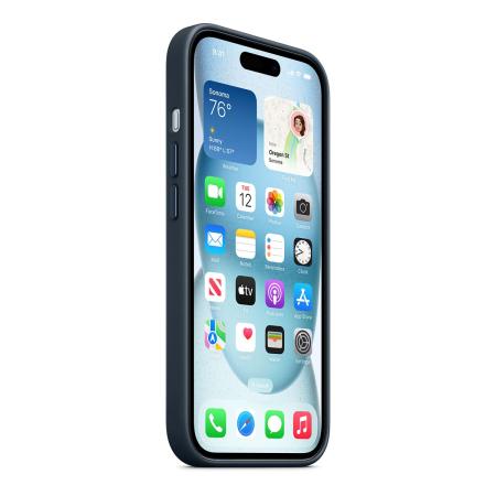 Чехол Кожаный Apple iPhone 15 с MagSafe Blue, синий