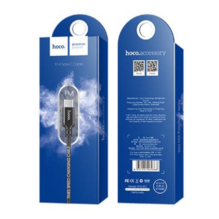 Кабель hoco. Times Speed Charging Cable разъем USB – Type-C, 60W, 1 м (X14) Черный Кабель hoco. Times Speed Charging Cable разъем USB – Type-C, 60W, 1 м (X14) Черный