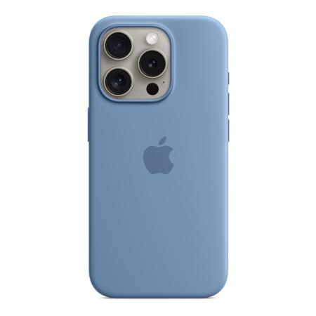 Чехол Silicone Case для Apple iPhone 15 Pro с MagSafe (original) Winter Blue, голубой Чехол Silicone Case для Apple iPhone 15 Pro с MagSafe (original) Winter Blue, голубой