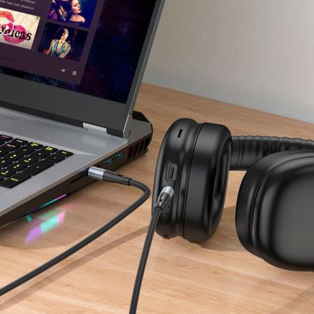 Кабель аудио AUX hoco. 3,5 мм jack, 1 м (UPA22) Черный Кабель аудио AUX hoco. 3,5 мм jack, 1 м (UPA22) Черный