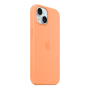 Чехол Silicone Case для Apple iPhone 15 с MagSafe  Orange Sorbet, оранжевый