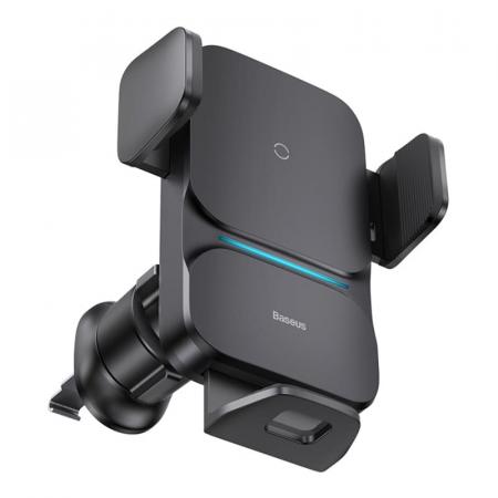 Автомобильный держатель с функцией беспроводной зарядки Baseus Wisdom Auto Alignment Car Mount Wireless Charger (QI 15W) Air Outlet Base (CGZX000001) Черный Автомобильный держатель с функцией беспроводной зарядки Baseus Wisdom Auto Alignment Car Mount Wireless Charger (QI 15W) Air Outlet Base (CGZX000001) Черный