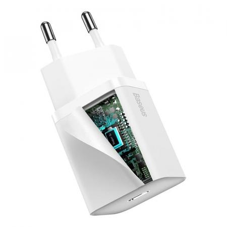 Сетевое зарядное устройство USB Type-C Baseus Super Si Quick Charger 1C 20 Вт EU (CCSUP-B02) Белый Сетевое зарядное устройство USB Type-C Baseus Super Si Quick Charger 1C 20 Вт EU (CCSUP-B02) Белый
