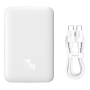 Внешний аккумулятор Baseus Magnetic Mini Wireless Fast Charge Overseas Editionc power bank с поддержкой беспроводной зарядки 6000mAh 20W (PPCX100502) Белый Внешний аккумулятор Baseus Magnetic Mini Wireless Fast Charge Overseas Editionc power bank с поддержкой беспроводной зарядки 6000mAh 20W (PPCX100502) Белый